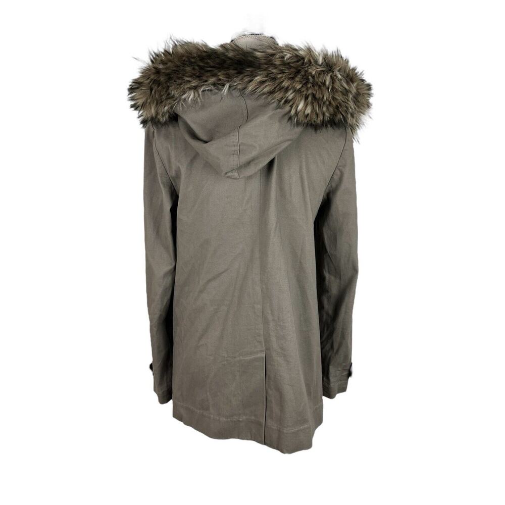L’AGENCE Faux Fur Hooded Parka Winter Coat Utility Jacket Cabincore Size 4 - Picture 4 of 8